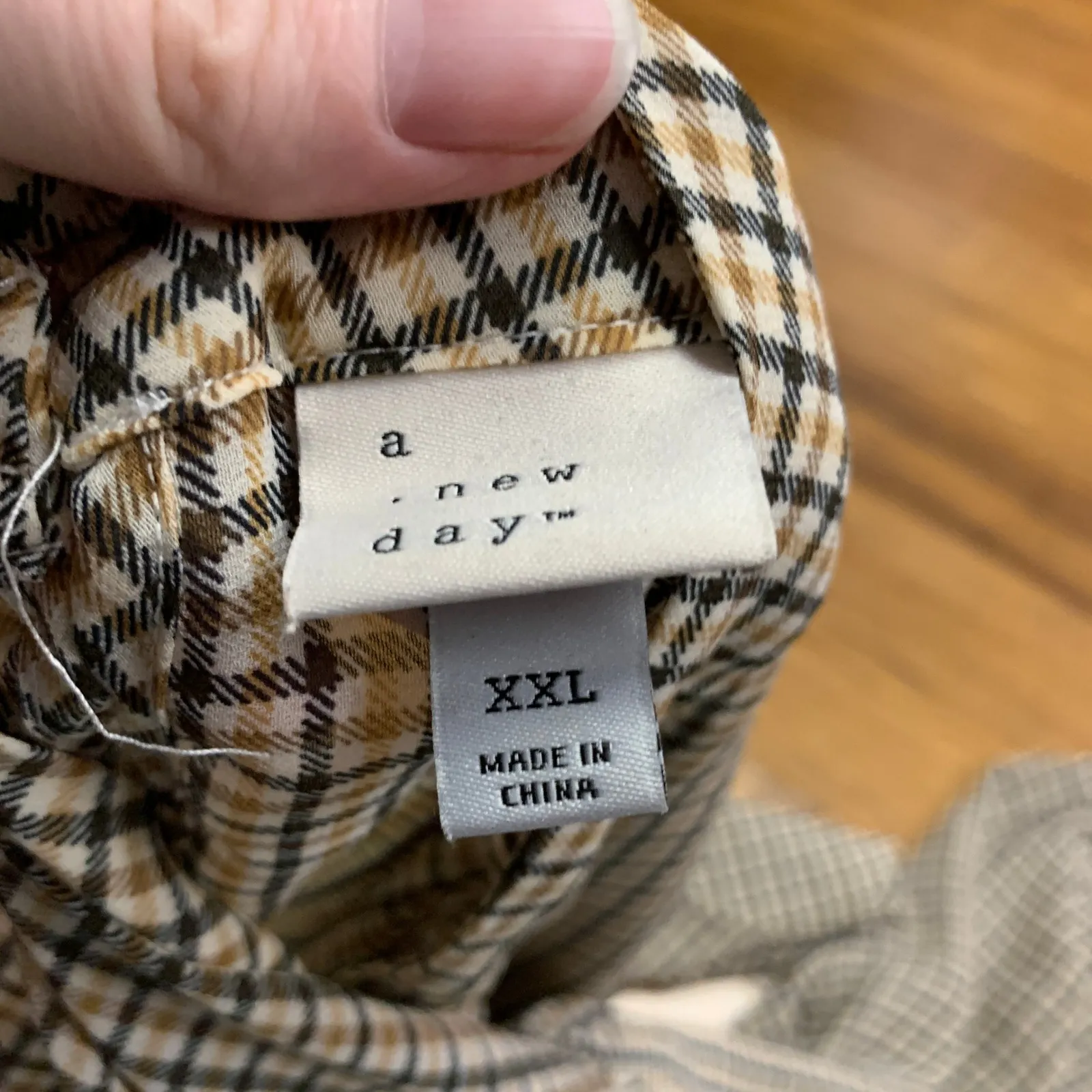 A New Day Plaid Mock Neck Long Bell Sleeve Blouse Womens Size‎ XXL Workwear - Image 6