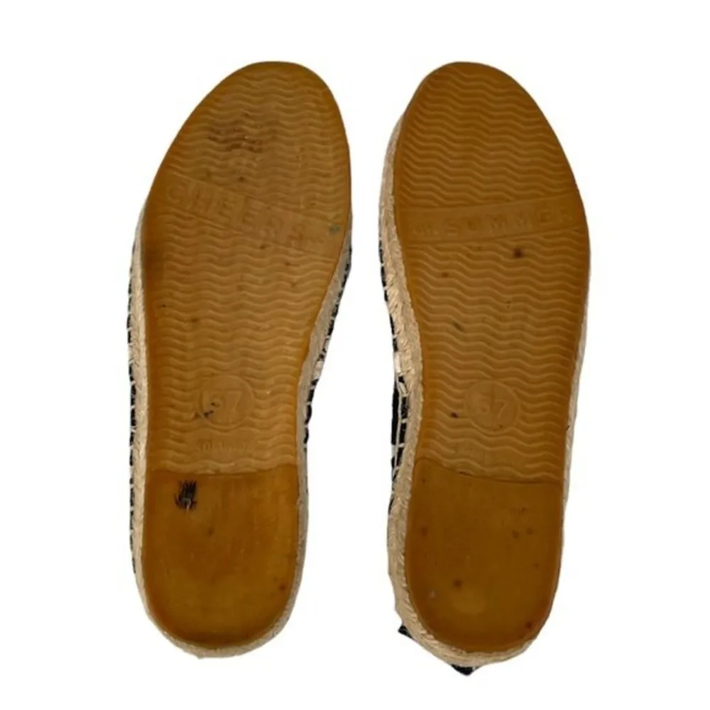 Soludos Polka Dot Espadrille Slip On Flats Navy Blue Size 37 US 6.5 - Image 7