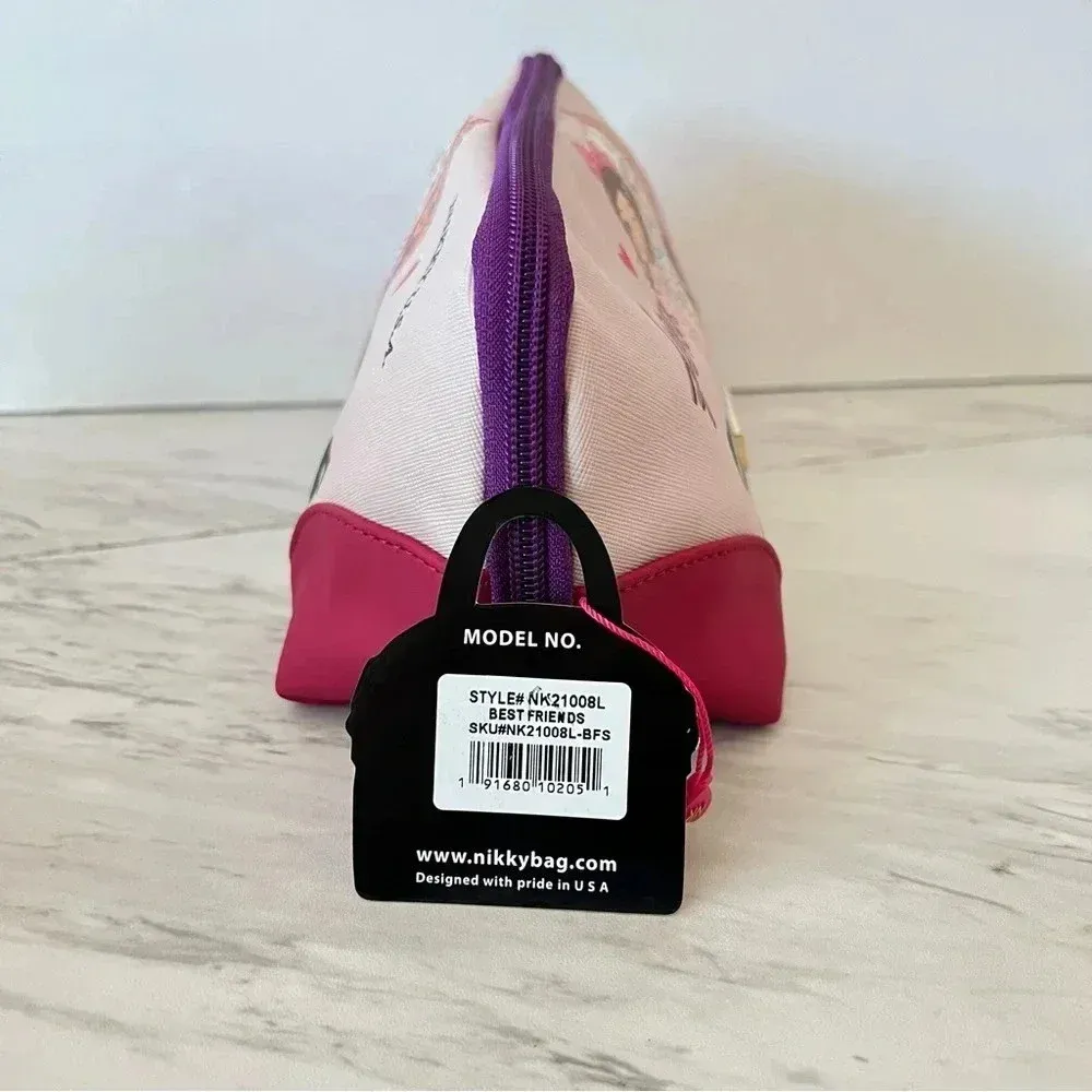 Nikky By Nicole Lee Large Oval Makeup Pouch Cosmetic Bag Best Friends - Image 4