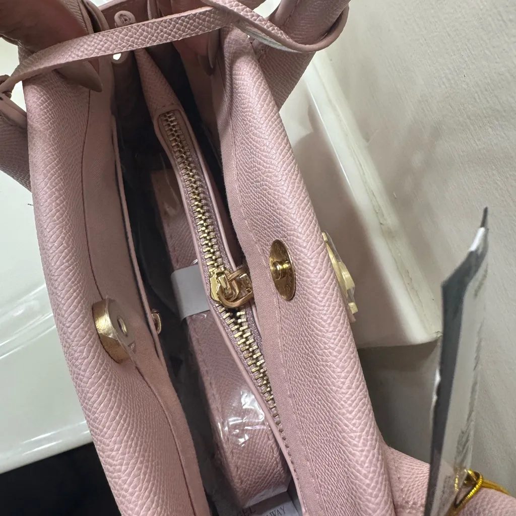 Bebe Blush Pink Satchel with Gold Accents - Image 6
