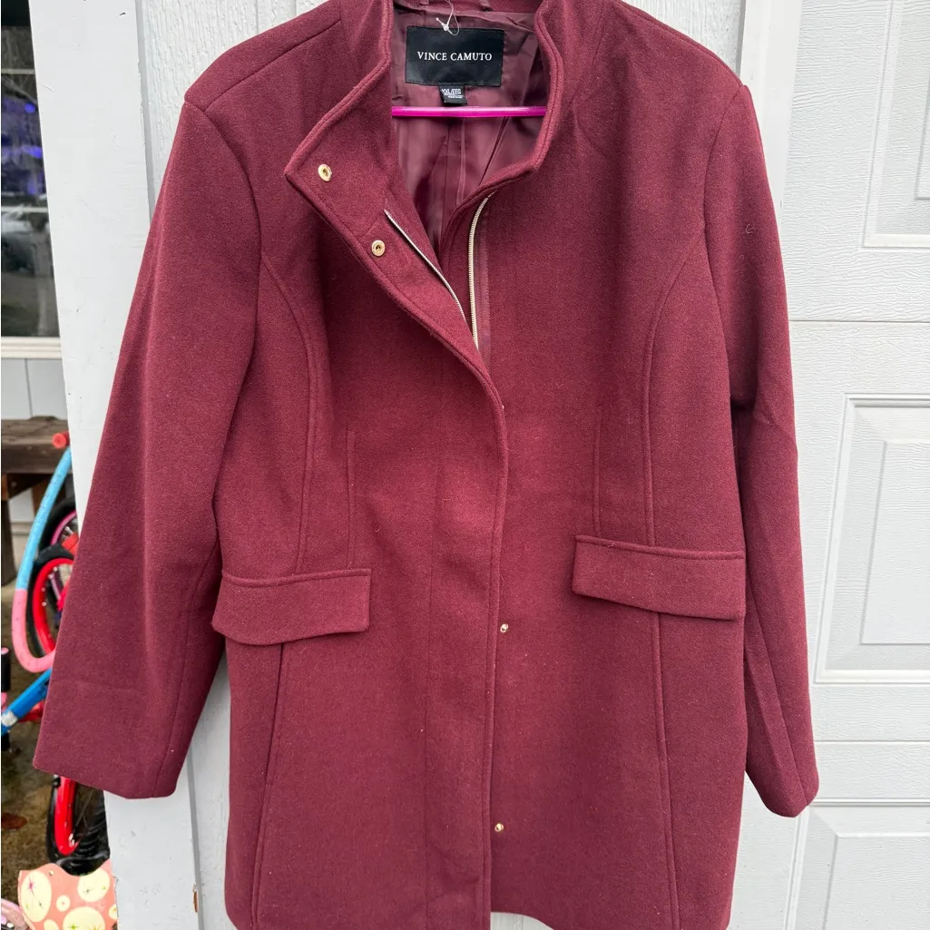 Vince Camuto Deep Red(wine) Trench Coat size XXL - Image 2