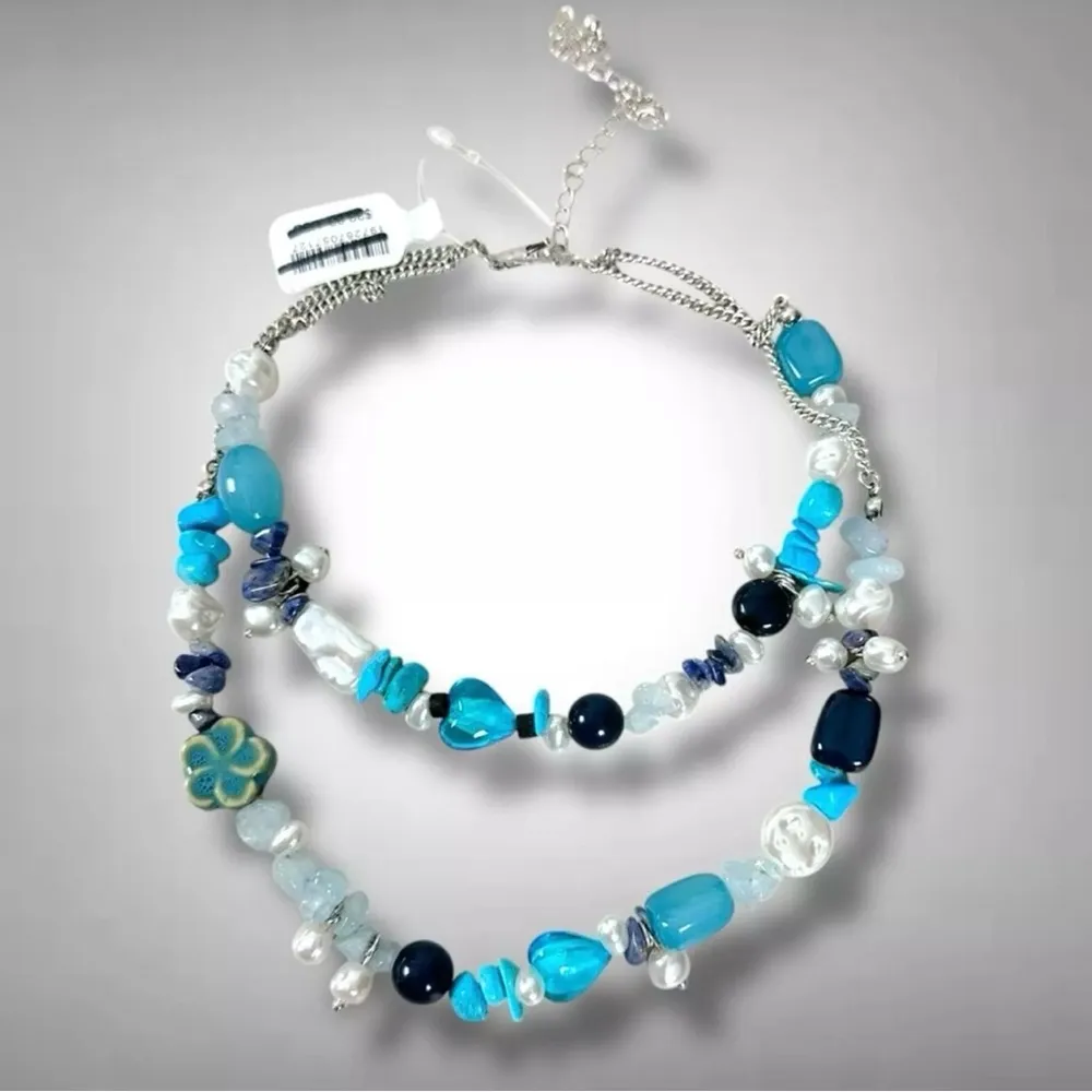 NEW WITH TAGS Free People Steal the Show Layered Choker Blues 💙🦋 - Image 4