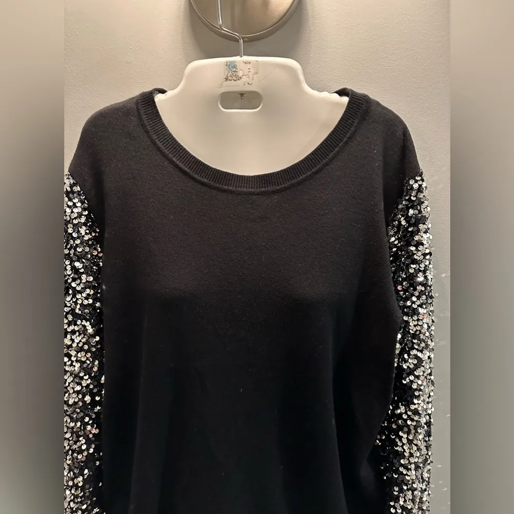 Siani Milano Weekend in Vegas Black with silver sequins top New with tags Size L Size L - Image 7
