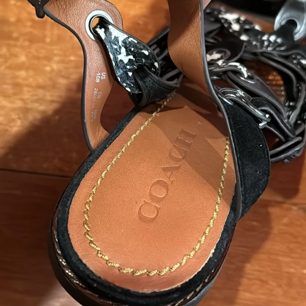 Coach Women’s MH Sandal Cll MXM Brown/White & Gunmetal size 10 - Image 10