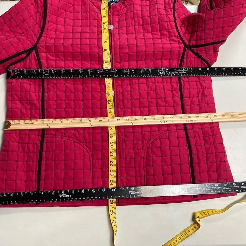NAPA VALLEY Pink & Black Zipper Quilted Style Jacket Size XL - Image 5