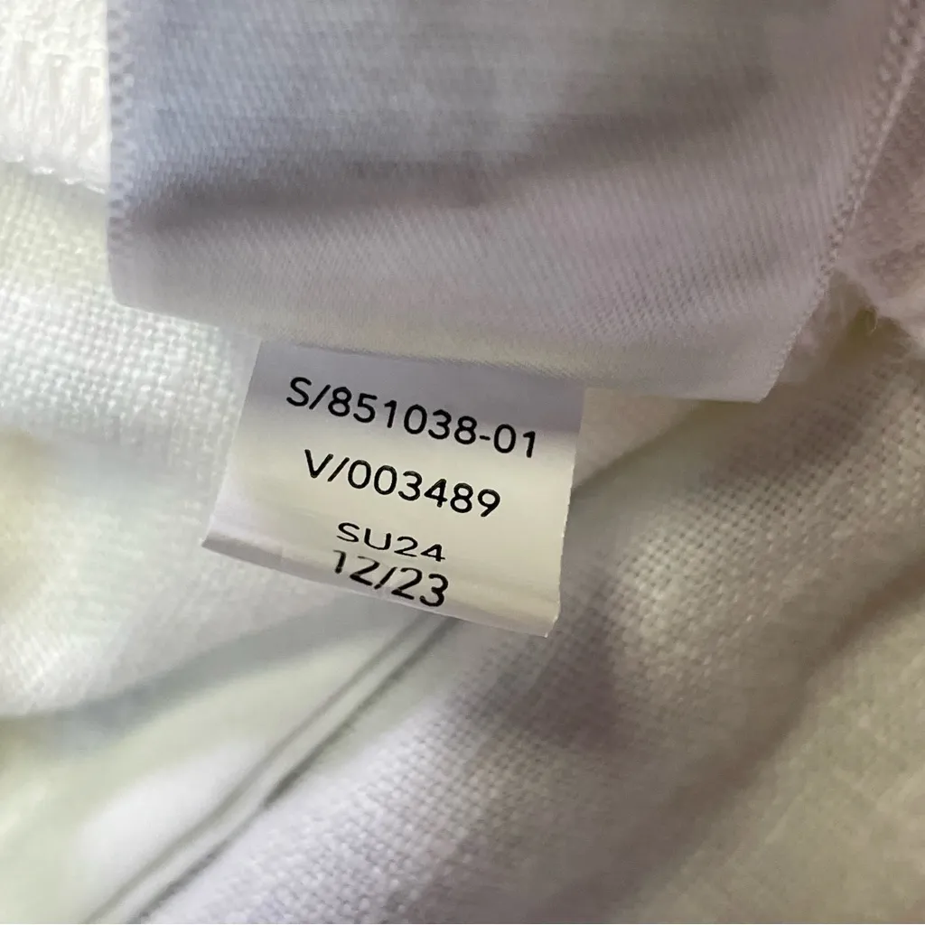 Athleta Retreat Linen High Rise Wide Leg Pants White Womens Size Large Relaxed - Image 14