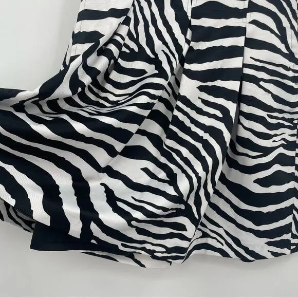 Express‎ Zebra Animal Print Pleated Skirt Size 8 Glam Baddie - Image 4