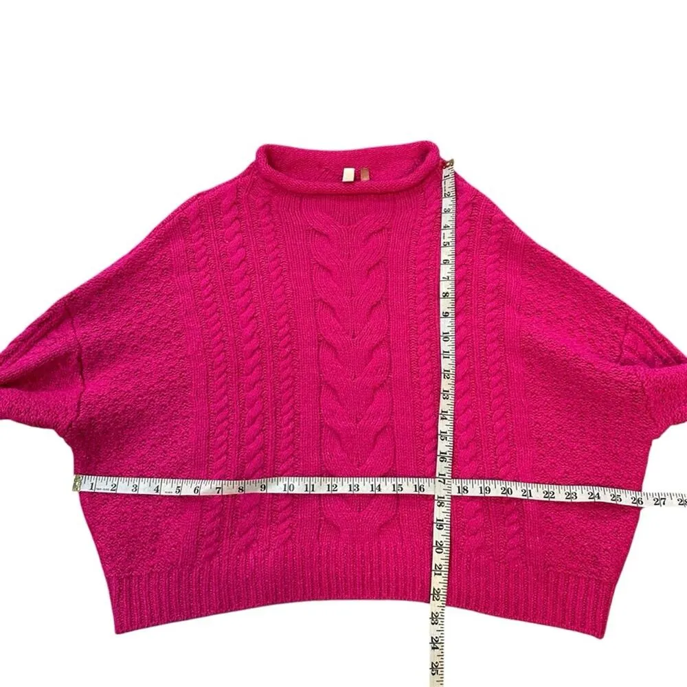 Anthropologie Pilcro Mock Neck Cable Knit Sweaterater Size Large - Image 11