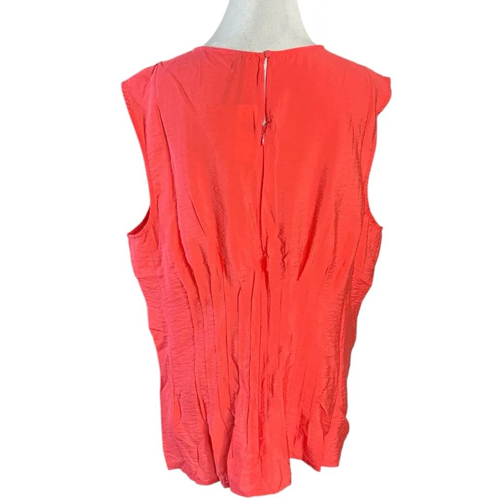 Anthropologie The Della Pleated Waist Shell Top in Red Coral Size XL NWT - Image 6