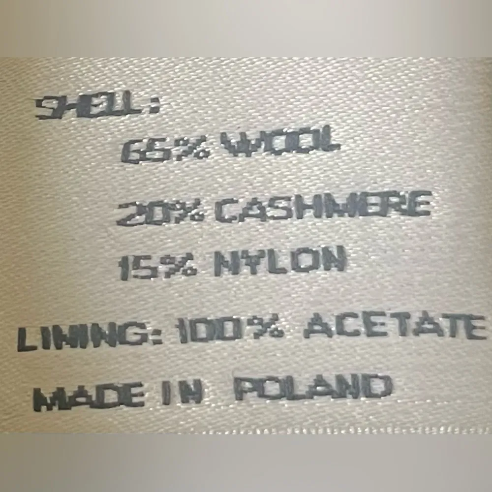 John Weitz vintage double breasted coat is a wool/cashmere blend, size 10P Black - Image 6