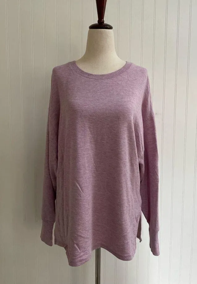 L.L. BEAN Women's SoftFlex Crewneck Dolman Sleeve Pullover Lilac Heather Size S - Image 2