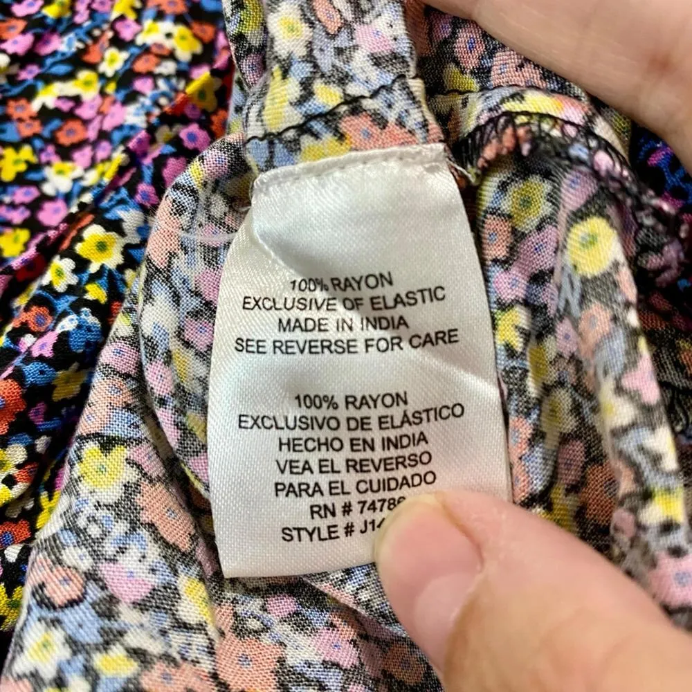 Patrons Of Peace Women’s Tie Front Penny Shorts Pink Floral Size Medium EUC - Image 5