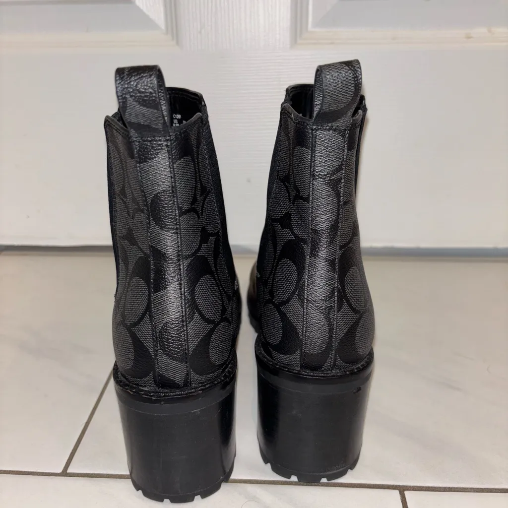 Stunning NWOT Coach Black and Gray Jude leather Ankle Booties - Image 6