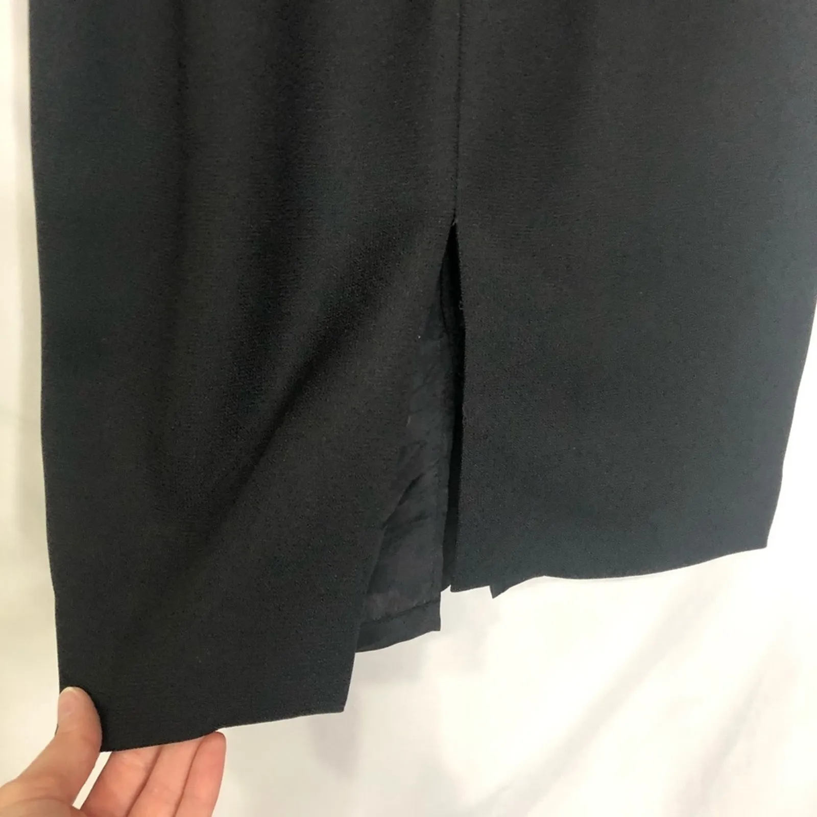 Vintage Little Black Dress Deep V Neck Leslie Fay Womens 8 Sleeveless Cocktail - Image 7