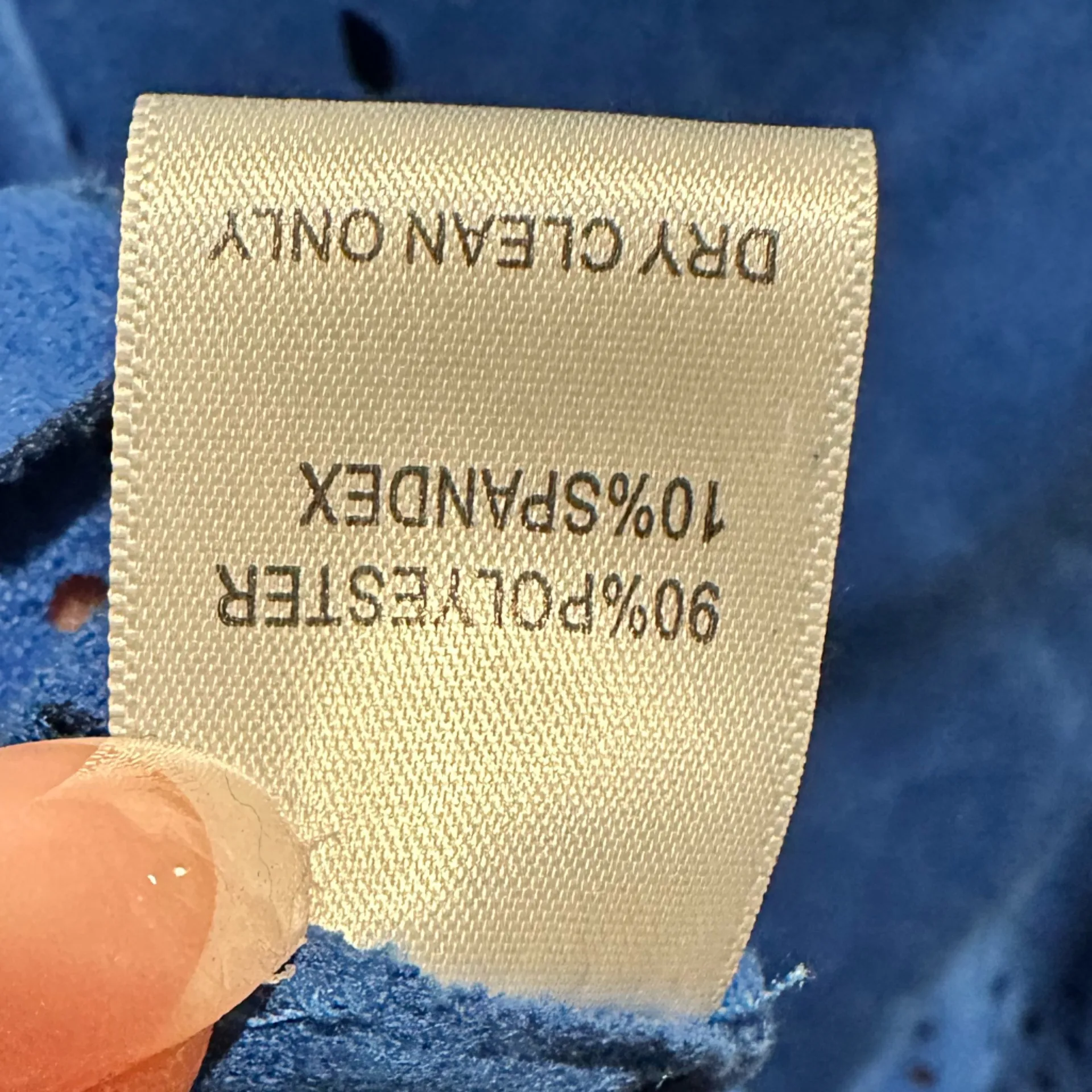 ALBERTO MAKALI NY Blue V-Neck LASER CUT OUT PATTERN LONG SLEEVE BLOUSE TOP L - Image 6