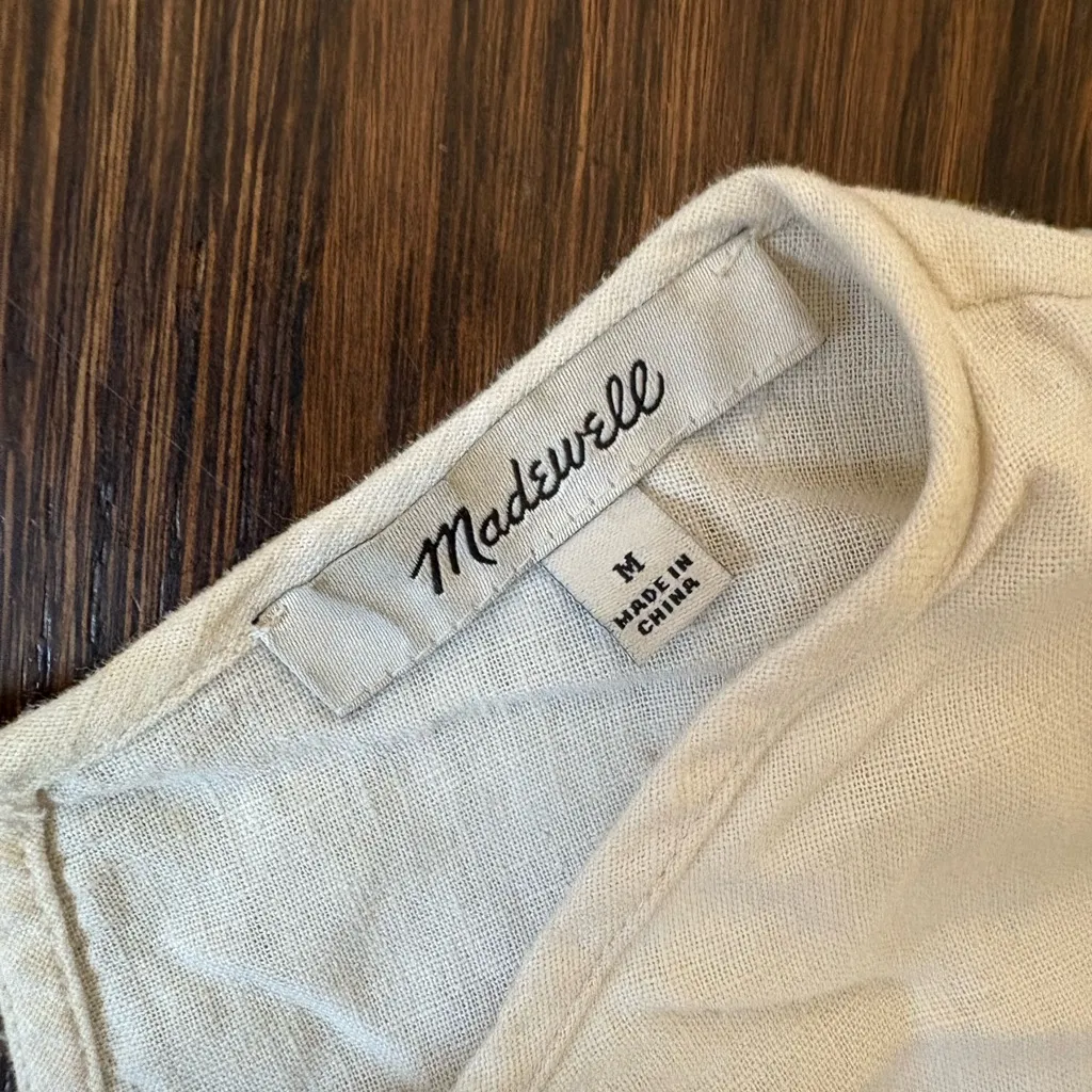 Madewell cropped cream colored peasant style top - Image 2