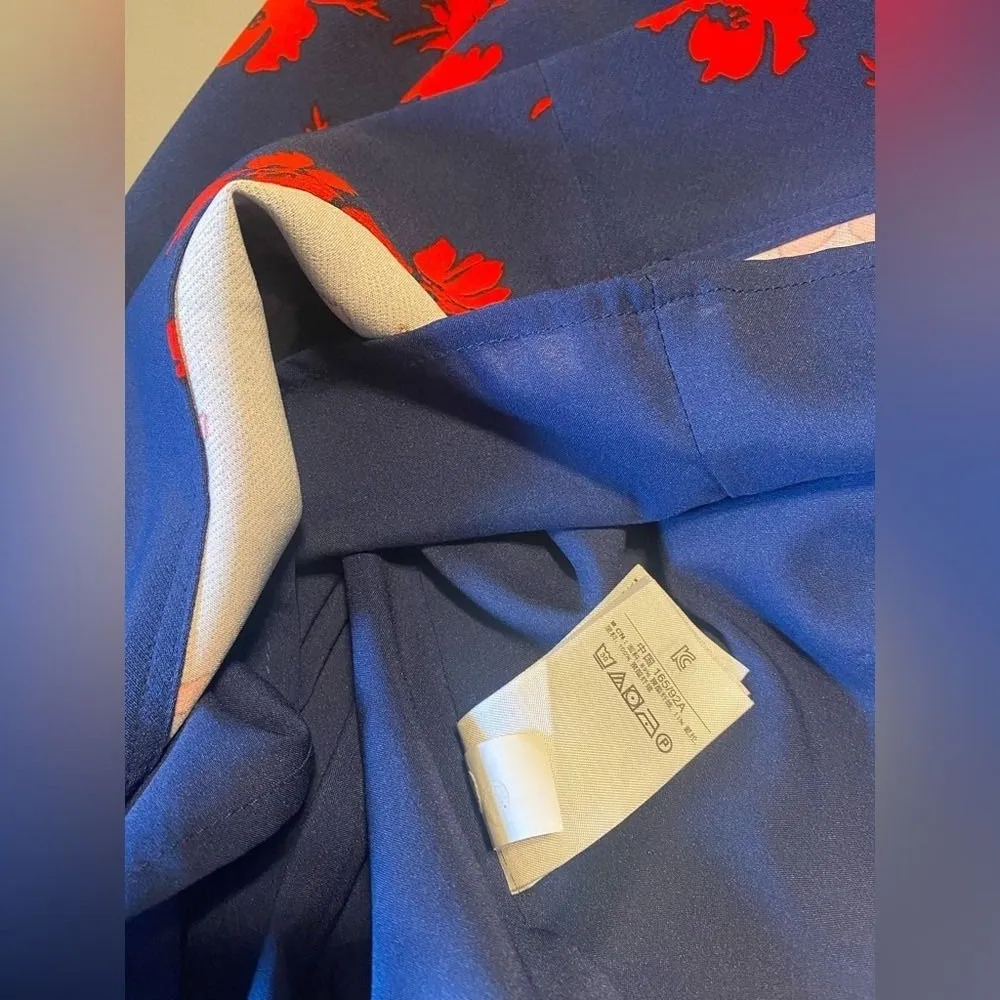 Gap Navy Blue/Red Fit and Flare Floral Sleeveless Dress - Image 7