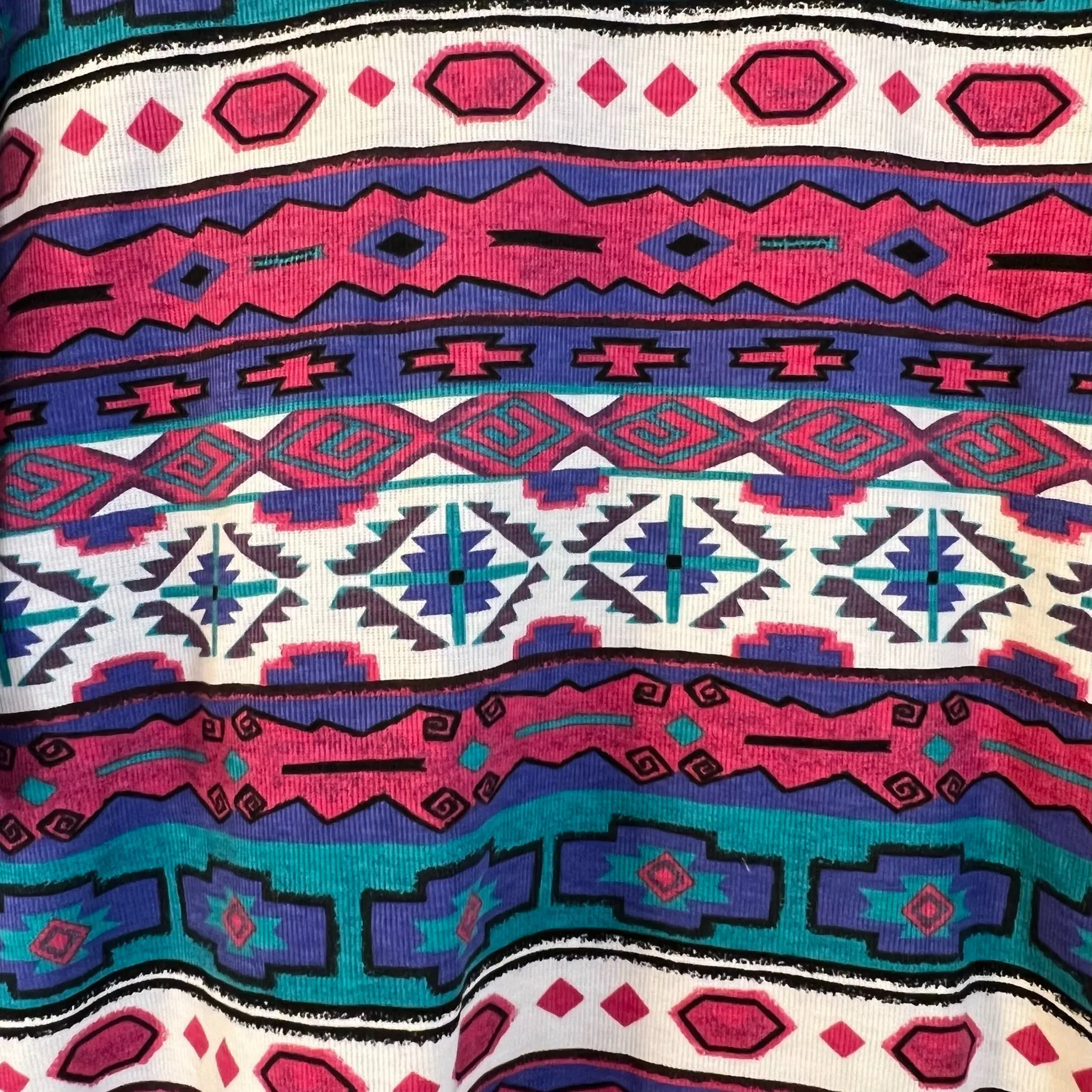 Denim Republic Vintage Aztec Cuffed Sleeve Shirt USA Made Large NEW Pink - Image 5