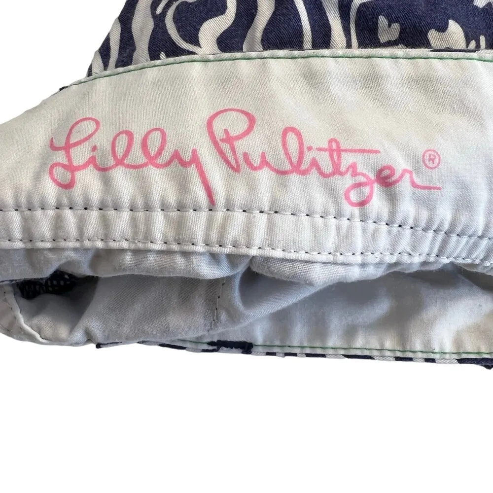 Lilly Pulitzer 33092 The Walsh Short The Bright Night Print Blue White Size 00 - Image 7