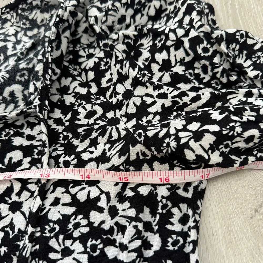 Zara white‎ black midi ruffle floral dresss size medium boho relaxed fit flowy - Image 9