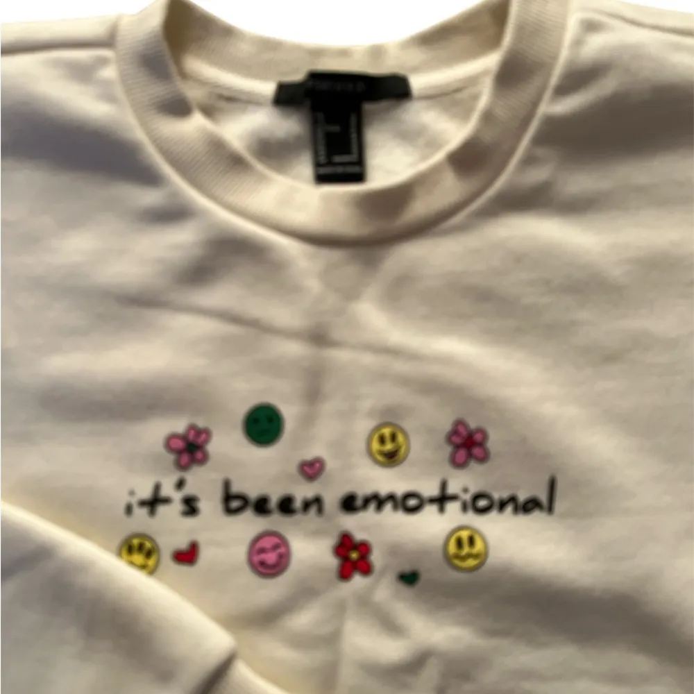 Cropped Graphic Sweatshirt, 'It's Been Emotional', Size Small (S) - Image 4