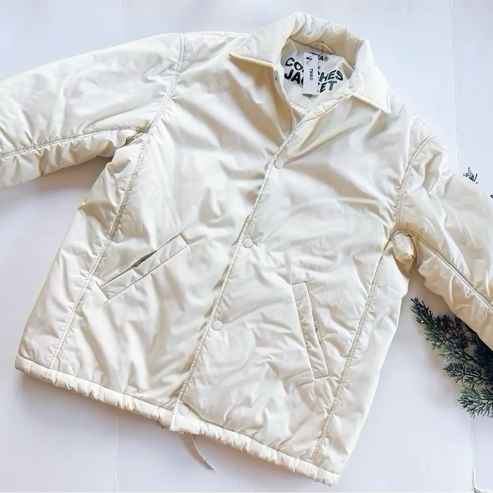 Aritzia Tna Women’s Coaches Jacket Limited Edition Matte Pearl Oversized - Image 3