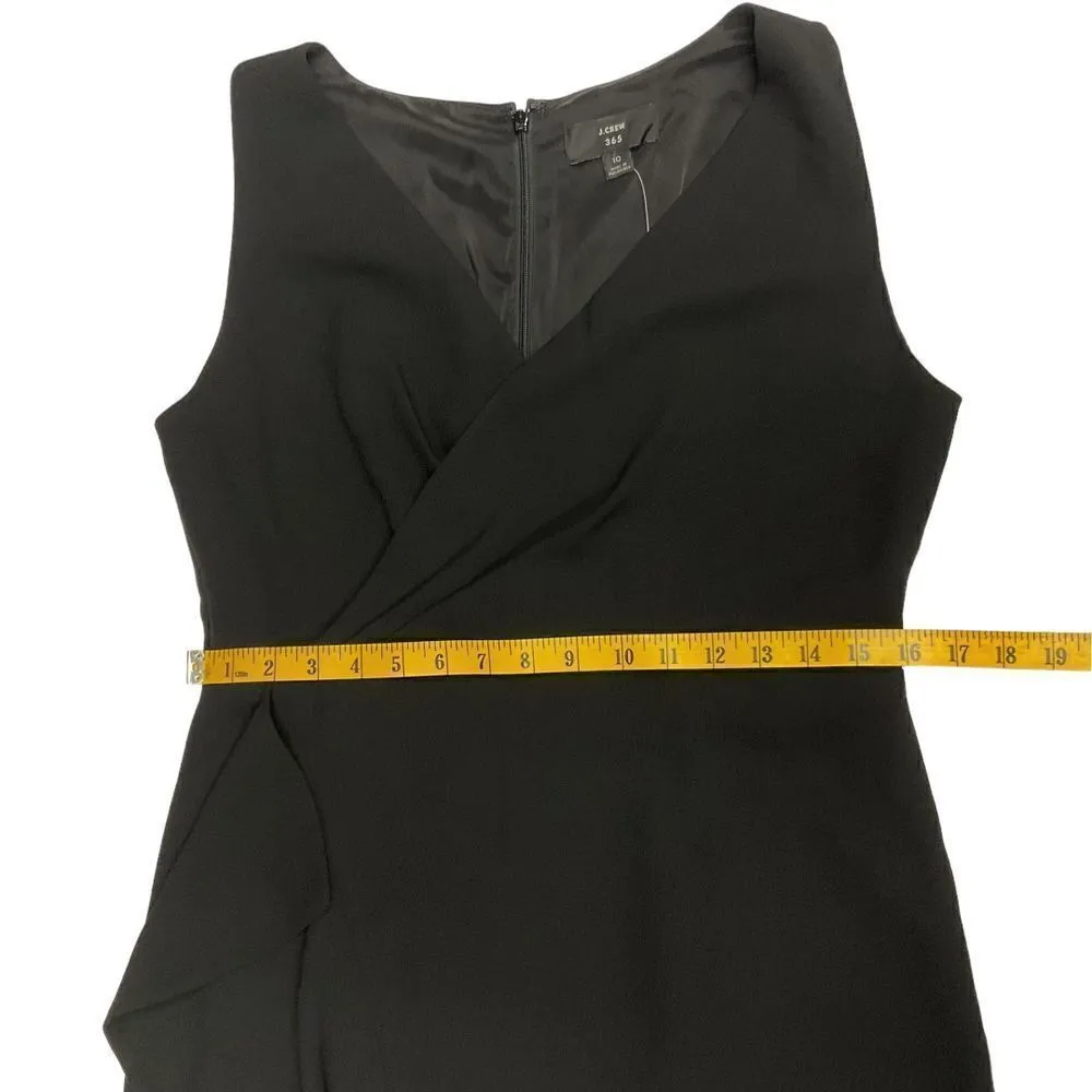 J. CREW 365 Side‎ Sash Sheath Dress V-Neck Sleeveless Crepe Black Size 10 NEW - Image 13