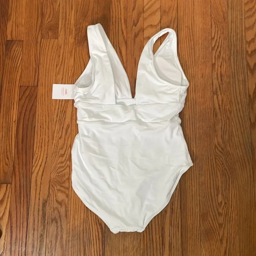 Andie Swim The Mykonos One Piece LT Swimsuit White size S Tall NWT - Image 4