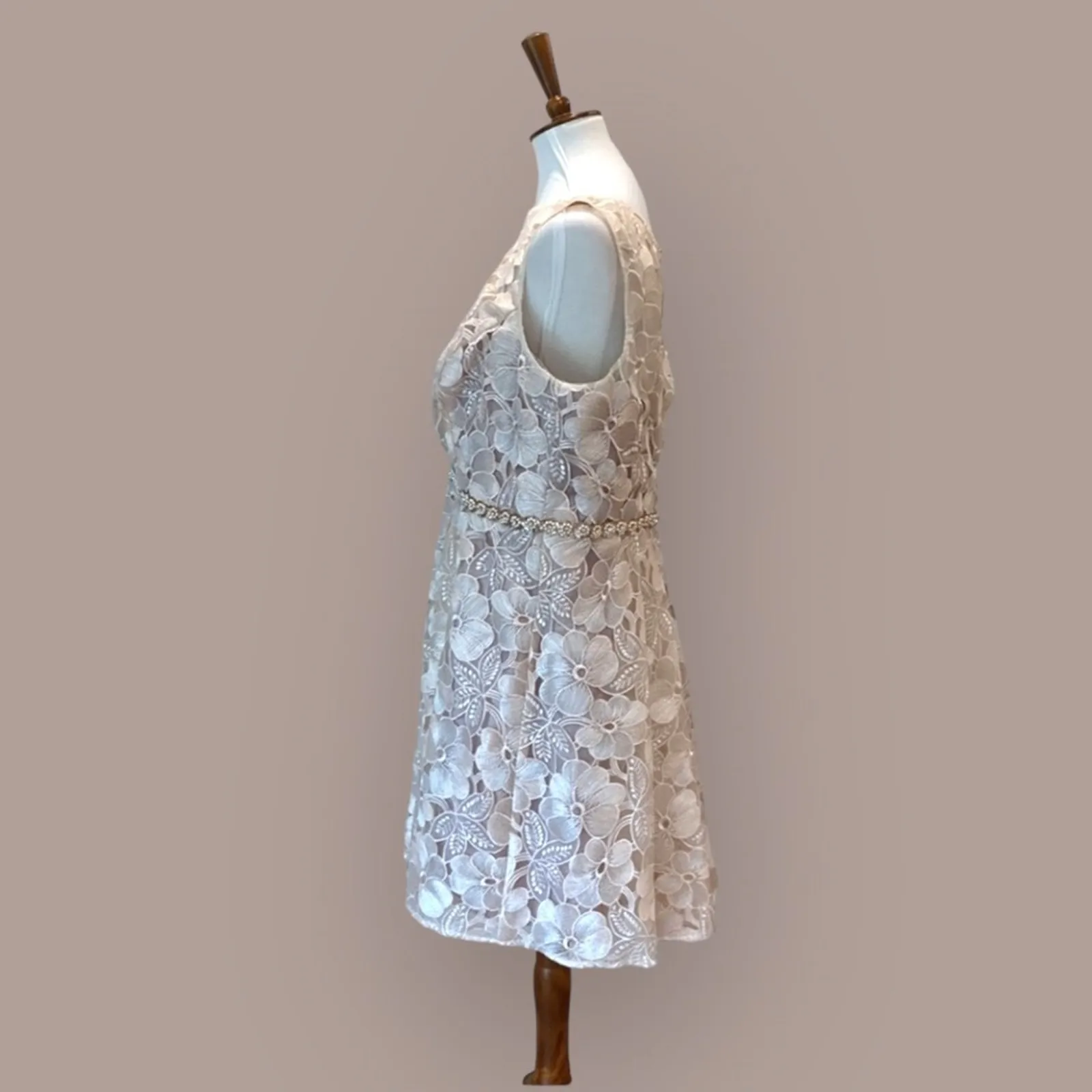 Plus Size Cocktail Dress 18 Retro Semi Formal 18W Party Elegant Beaded Special Pink - Image 5