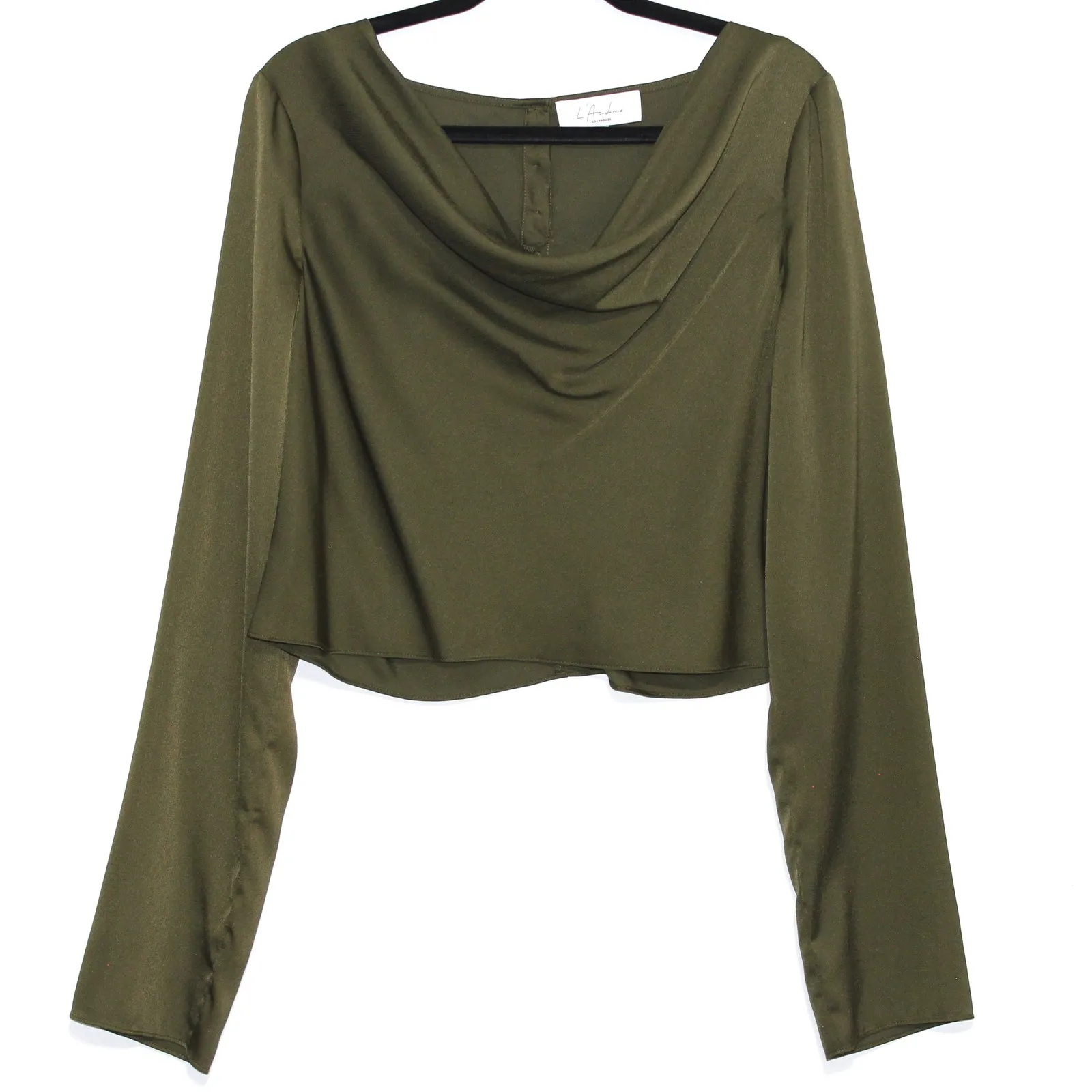 L'Academie The Florina Top in Olive Green Size Large - Image 6