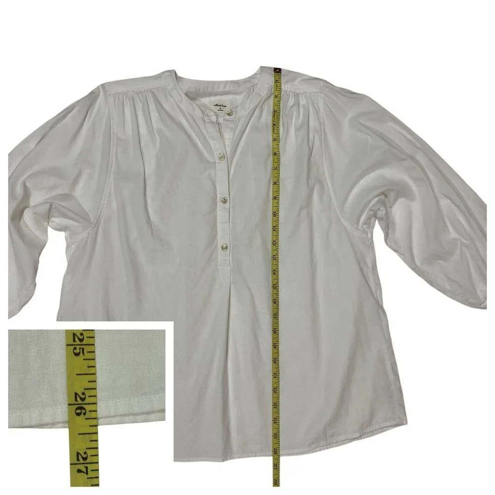 Wilfred Free X Aritzia Linen Blend Half Button-up Blouse - White - XS - Image 4