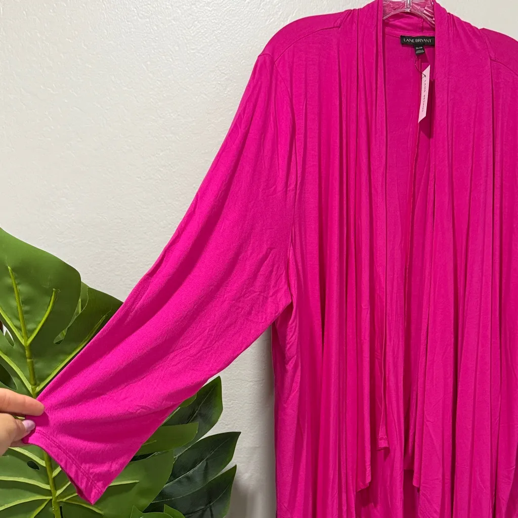 NWT Lane Bryant Fuchsia open front Cardigan plus size 26/28 - Image 3