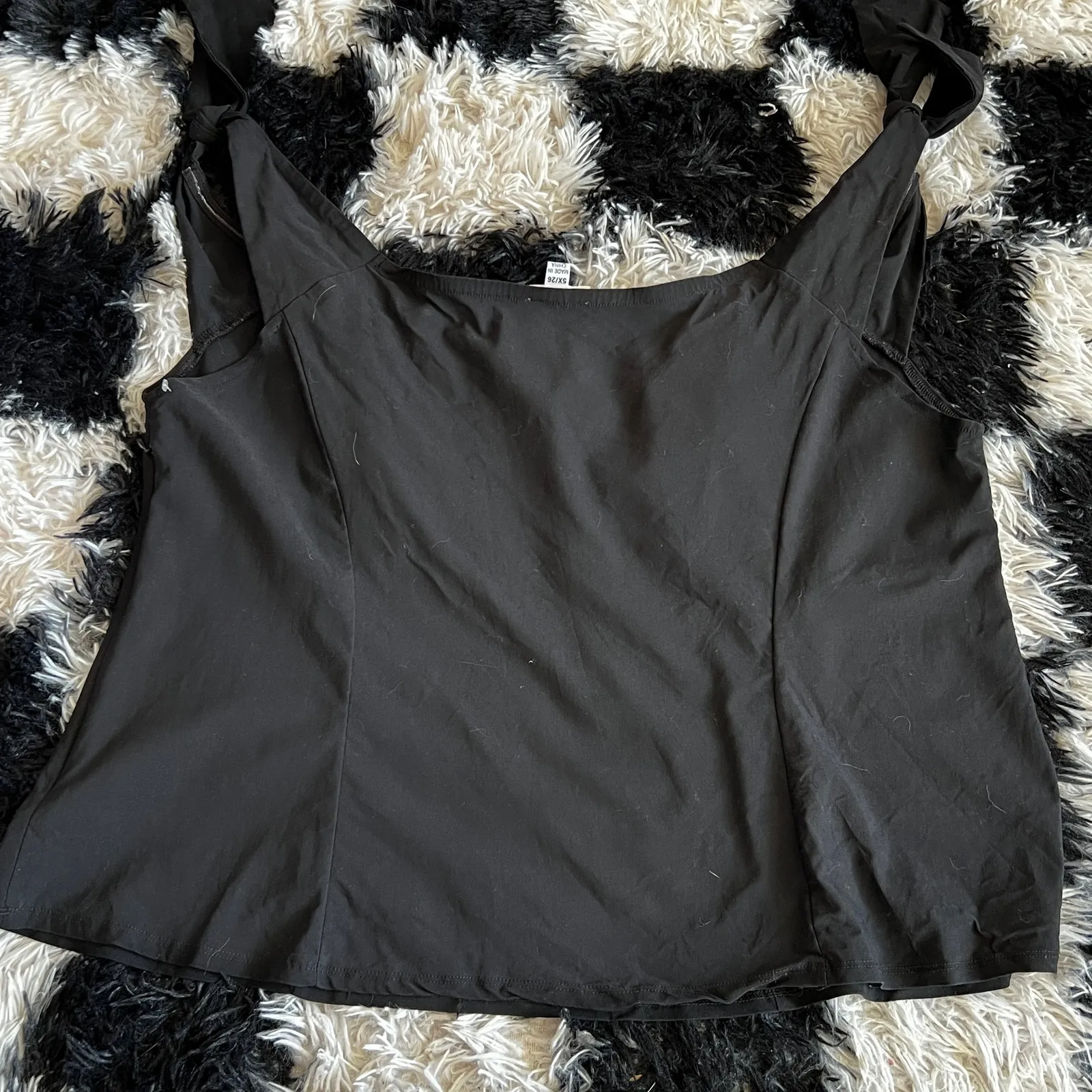 Black Bustier Babydoll Top Fairy Grunge Y2K 2000s Gothic‎ Coquette 5X - Image 3