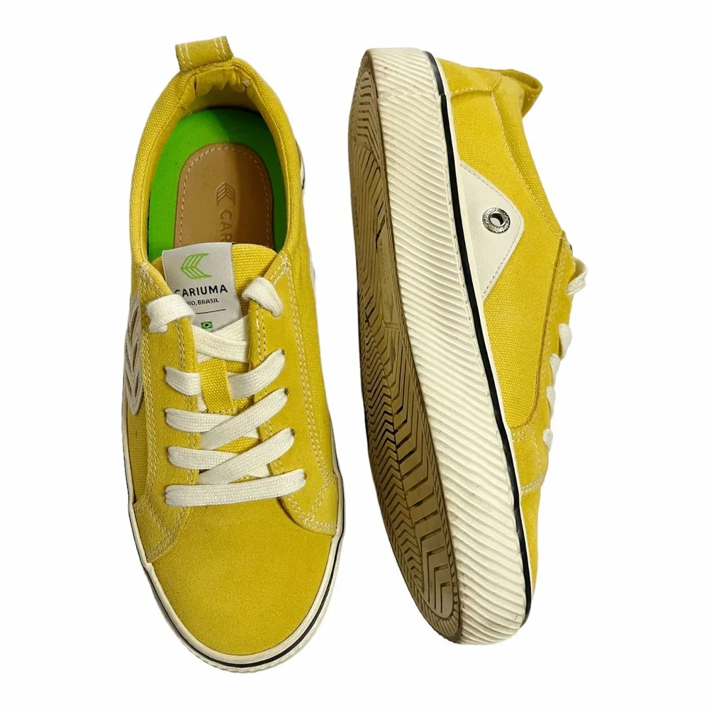 CARIUMA Yellow Sneakers OCA Low Canvas Lace Up Logo Round Toe Shoes EU 37 US 6.5 - Image 3