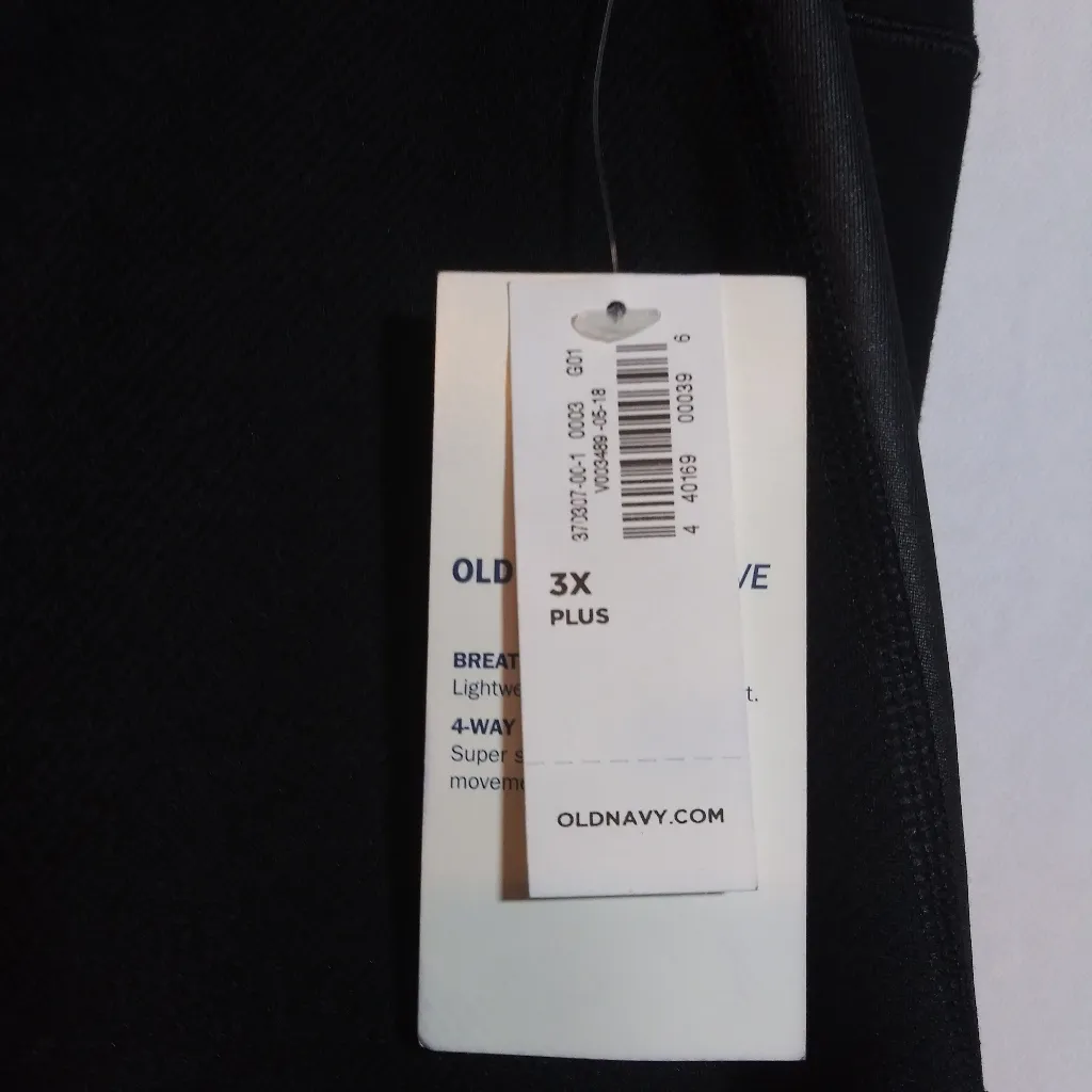 Old Navy High Waisted 7/8 Ankle Leggings Faux Leather Side Stripe Black Size 3X - Image 4