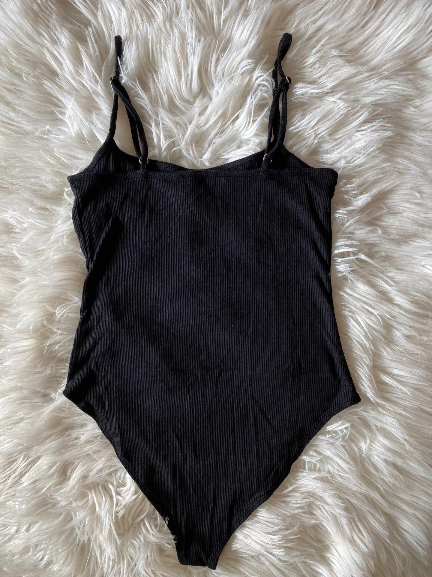 Basic Black Ribbed Bodysuit - Image 4