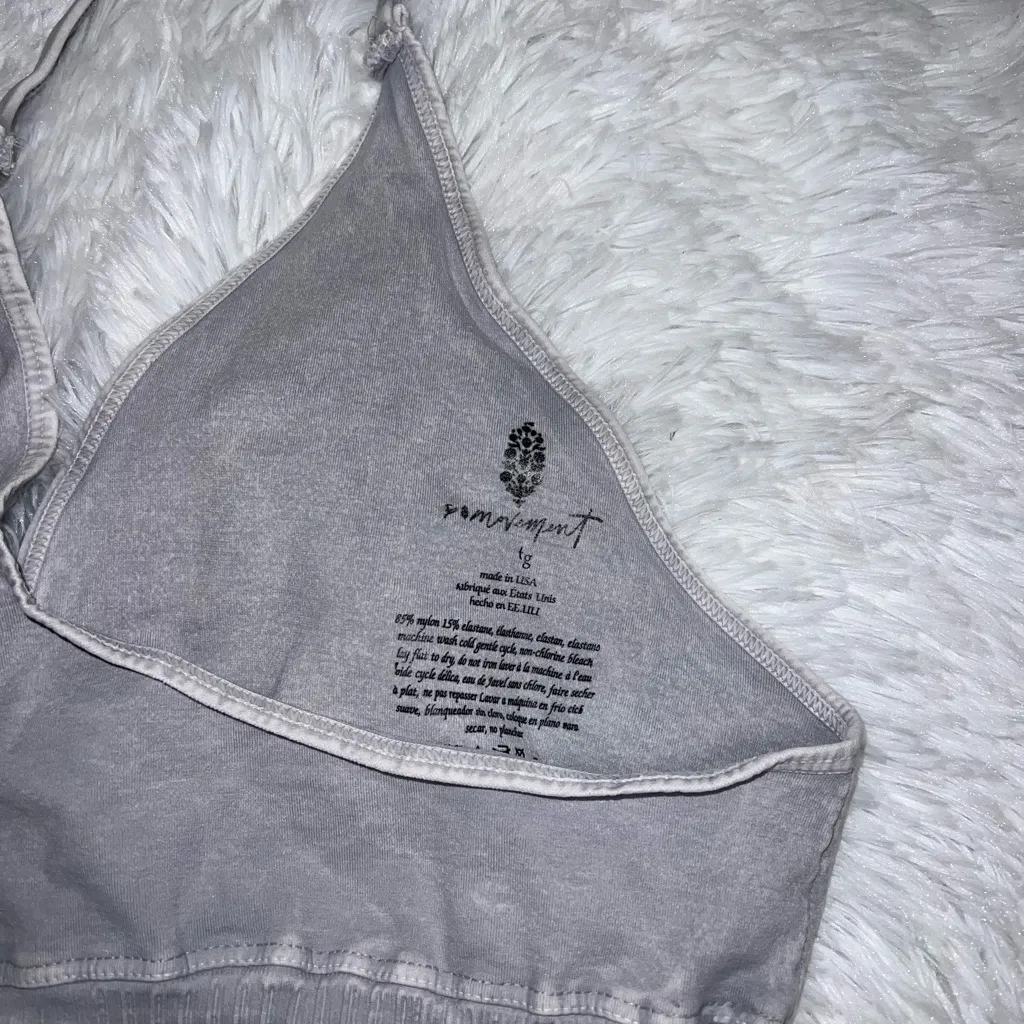 Free People Movement Gray Bralette Top Good Karma size XL Extra Large - Image 4