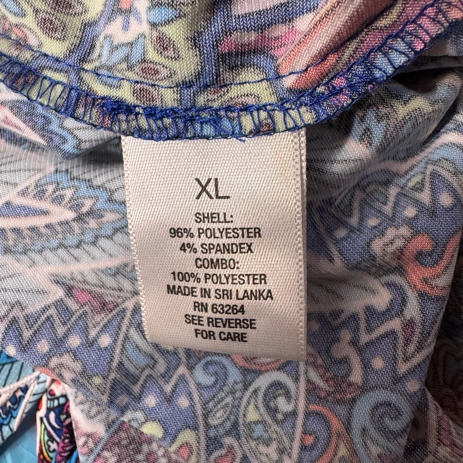 Roz & Ali X-Large A-Line Dress Geometric Stretch Long Bell Sleeves Knee Length - Image 7