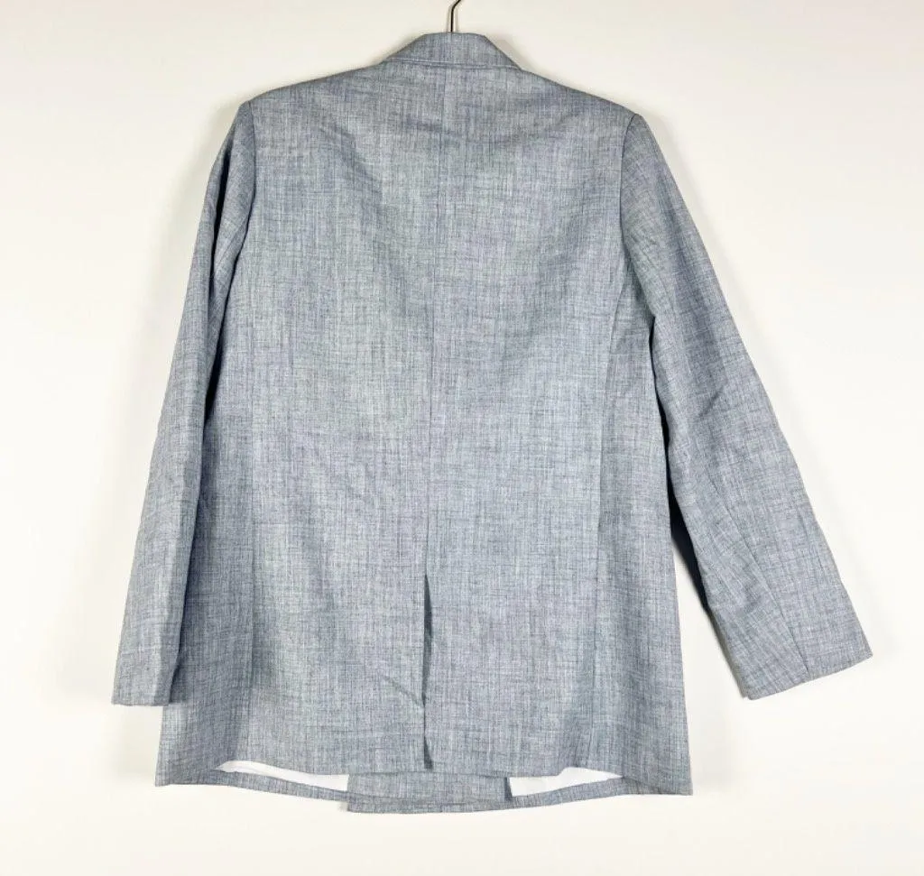 NEW Steve Madden Landon Oversize Double Breasted Blazer Jacket In Blue Small - Image 4