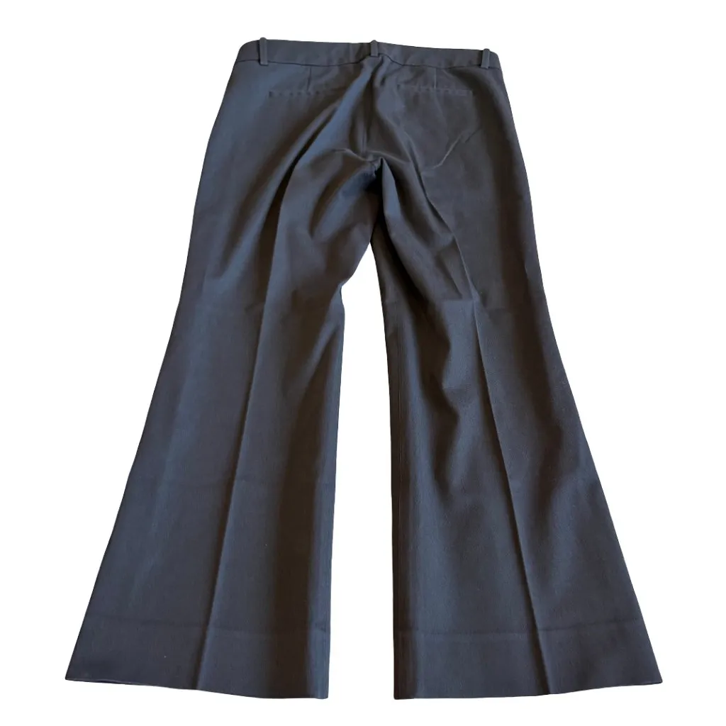J. Crew Teddie Black Cropped Kick Flare Pants Slacks Pleated Size 6 Women's - Image 8
