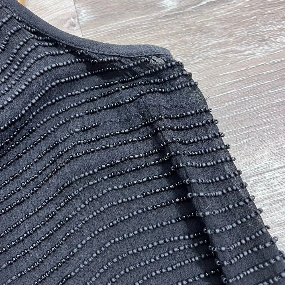 La’gence‎ black beaded sleeveless blouse - Image 5