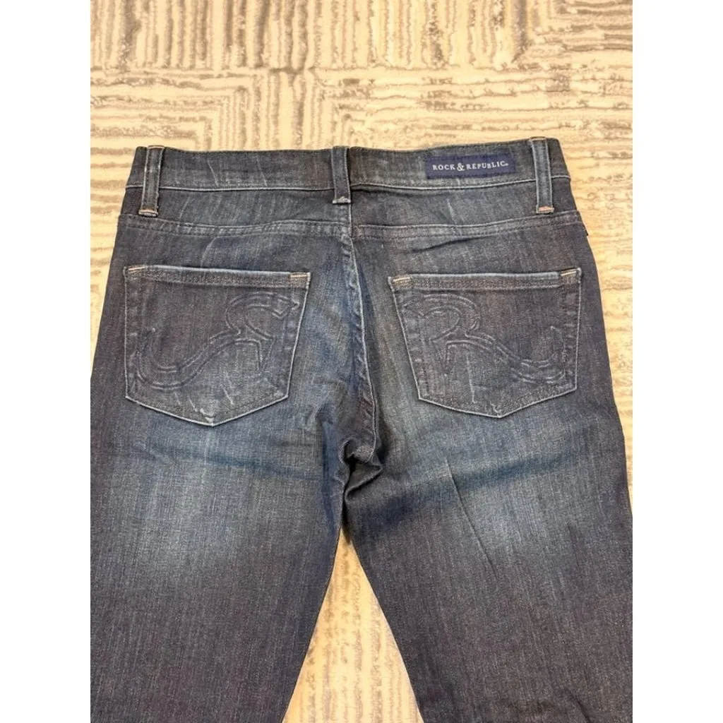 NEW Rock & Republic women's size 4 dark blue cropped denim jeans MSRP $75 - Image 7