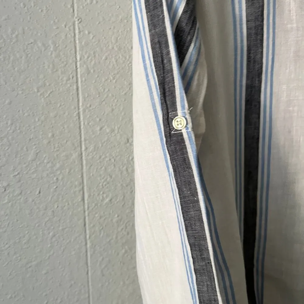 Old Navy Shirt Womens Small Linen Blend Boho Beachy Coastal Travel Minimalist - Image 6