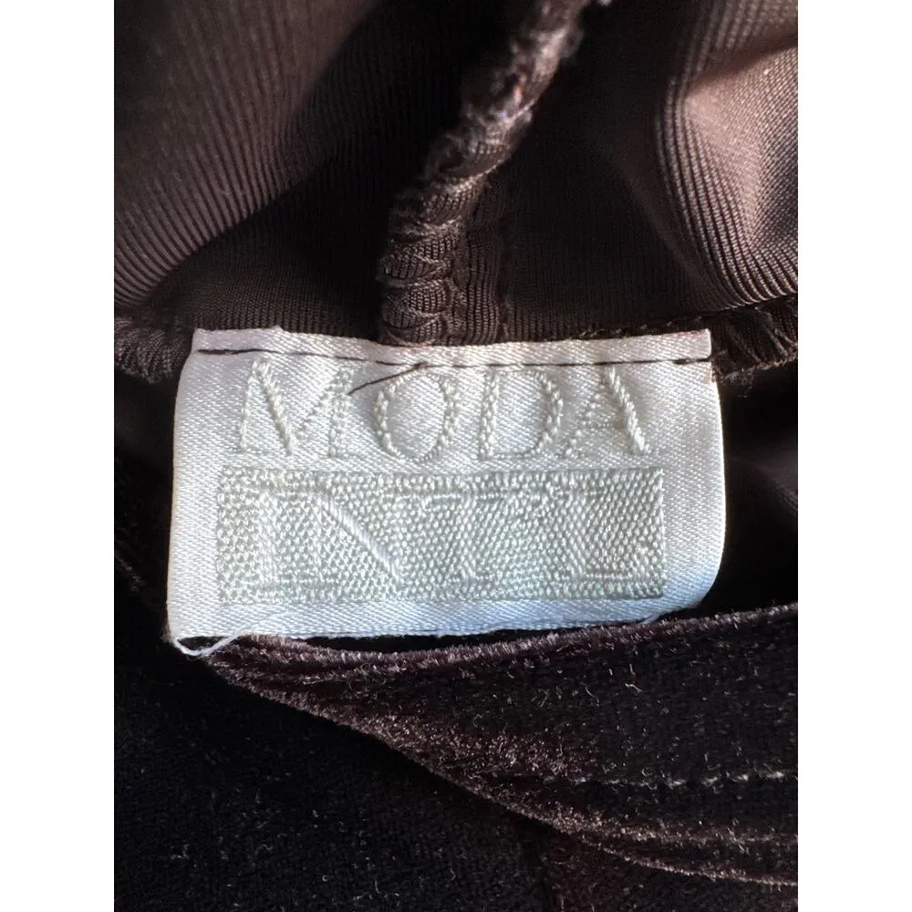 Vintage MODA INT'L Brown Velvet Turtleneck Maxi Dress size large - Image 12