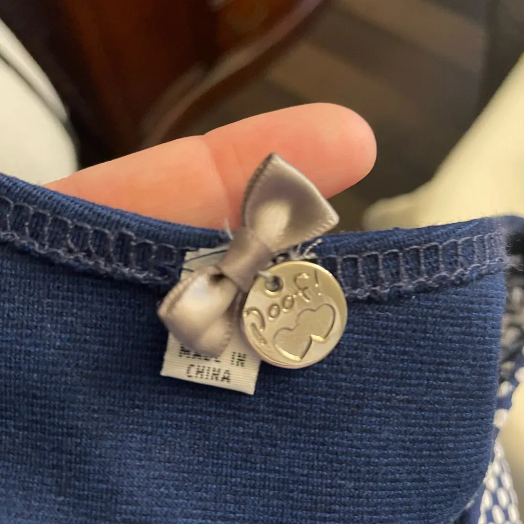 Poof! Navy Blue Polka Dot Dress - Image 3