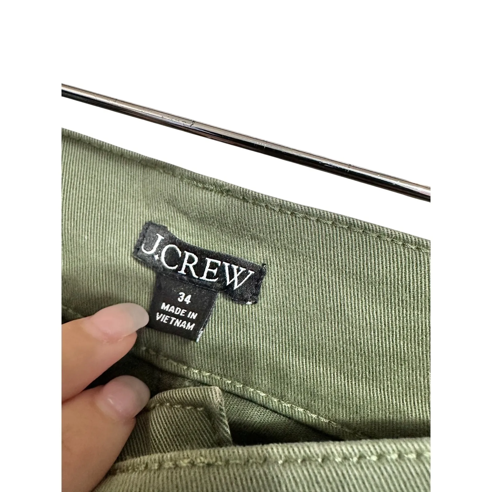 J. Crew Sailor slim wide-leg chino pant Olive‎ Green Womens Size 34 #BY637 - Image 3