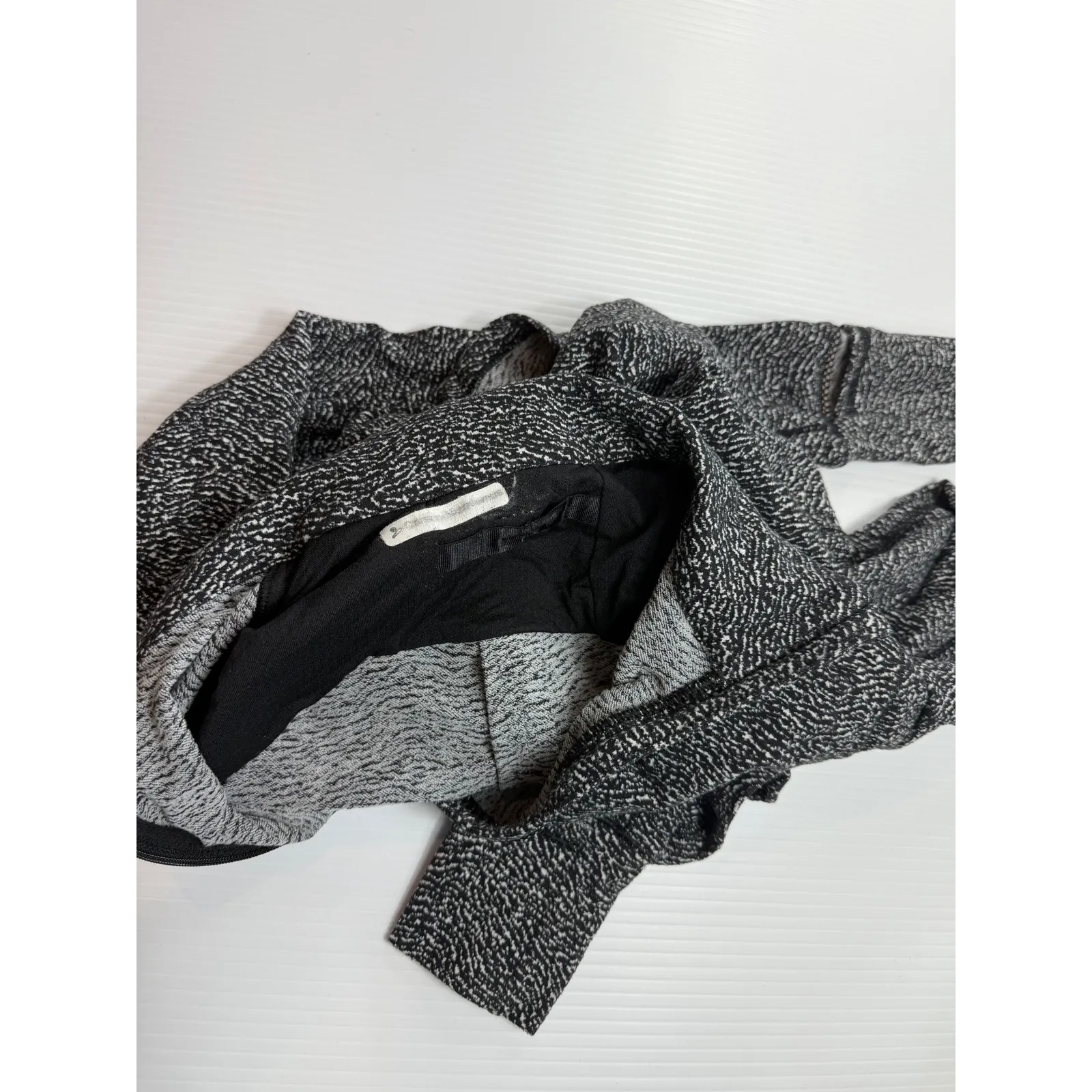 Lululemon Athletica‎ quarter Zip Pullover Long Sleeve Top Womens Black Pattern 4 - Image 7