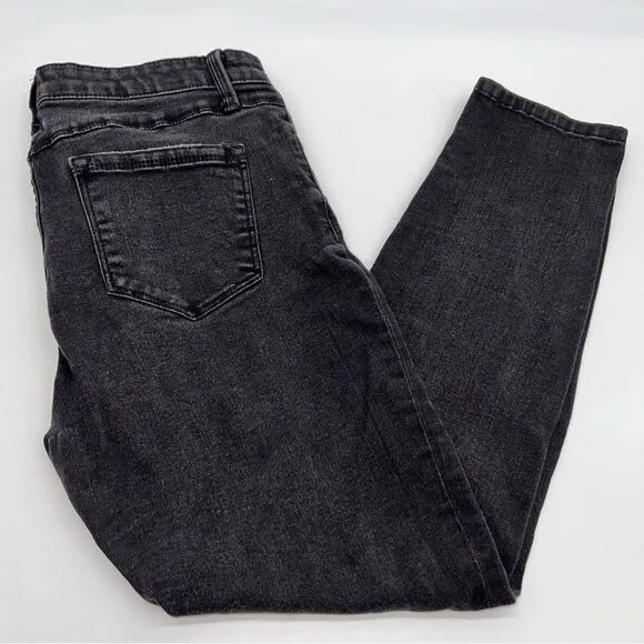 Buffalo David Bitton Black Jess Rip & Repair Mid-Rise Skinny Distressed Jeans-28 - Image 2