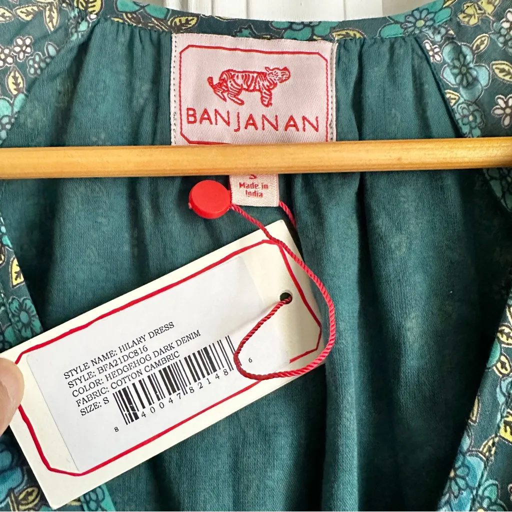 NWT Banjanan Hilary Dress in Hedgehog Dark Denim Blue - Image 4