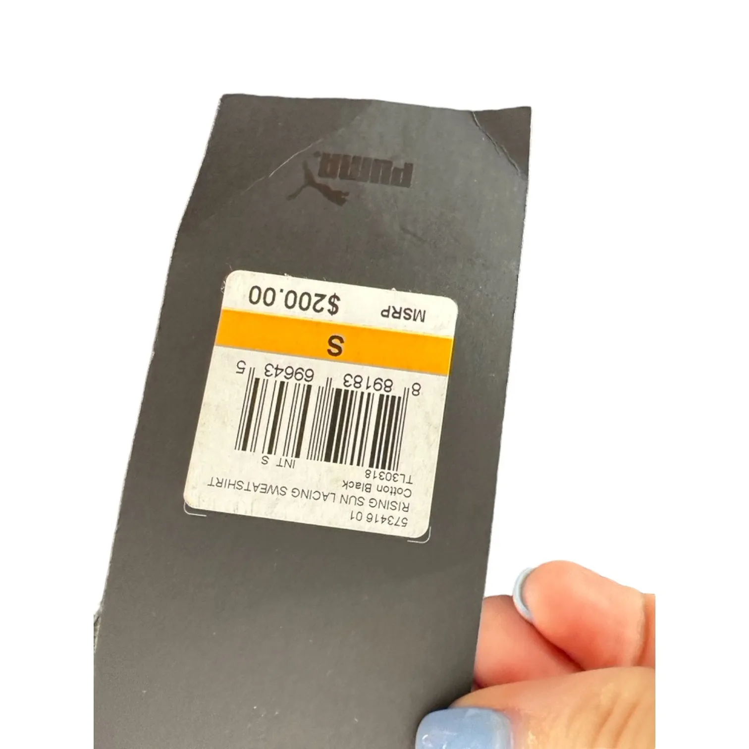 Puma FENTY by Rihanna Rising Sun Lacing Sweatshirt Black & White Sz Small NEW - Image 11